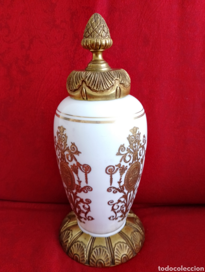 Arte: Antiguo Jarr&oacute;n Opalina y Bronce. - Foto 7