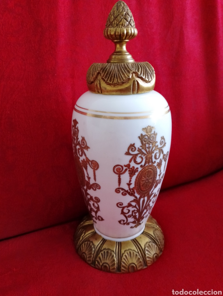 Arte: Antiguo Jarr&oacute;n Opalina y Bronce. - Foto 9