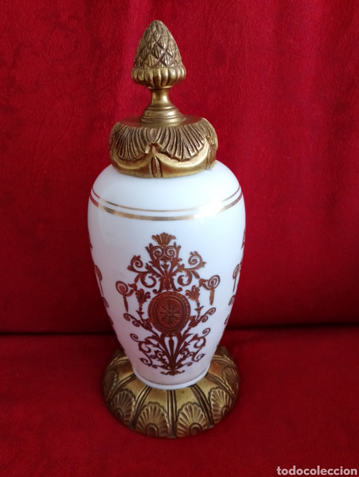 Arte: Antiguo Jarr&oacute;n Opalina y Bronce. - Foto 11