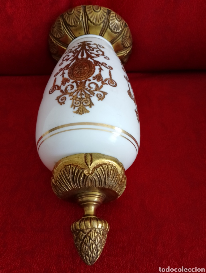Arte: Antiguo Jarr&oacute;n Opalina y Bronce. - Foto 12