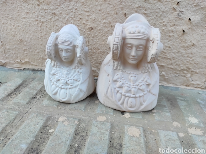 Arte: Pareja de Figuras de la Dama de Elche en Escayola - Foto 2