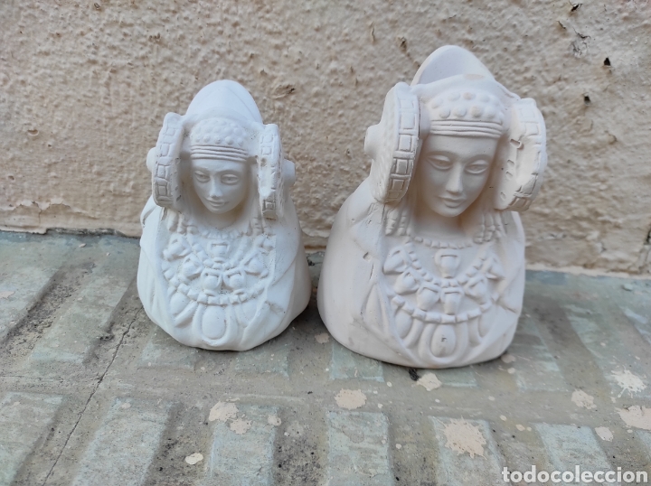 Arte: Pareja de Figuras de la Dama de Elche en Escayola - Foto 1