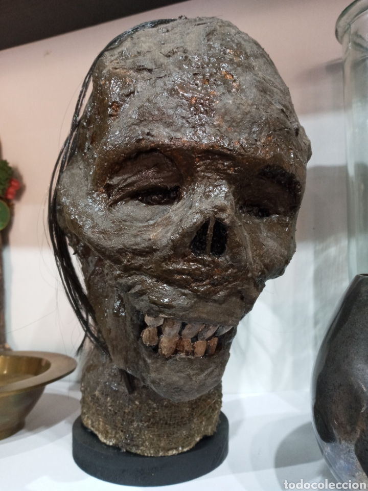 Arte: ESCULTURA CABEZA DE MOMIA. - Foto 2