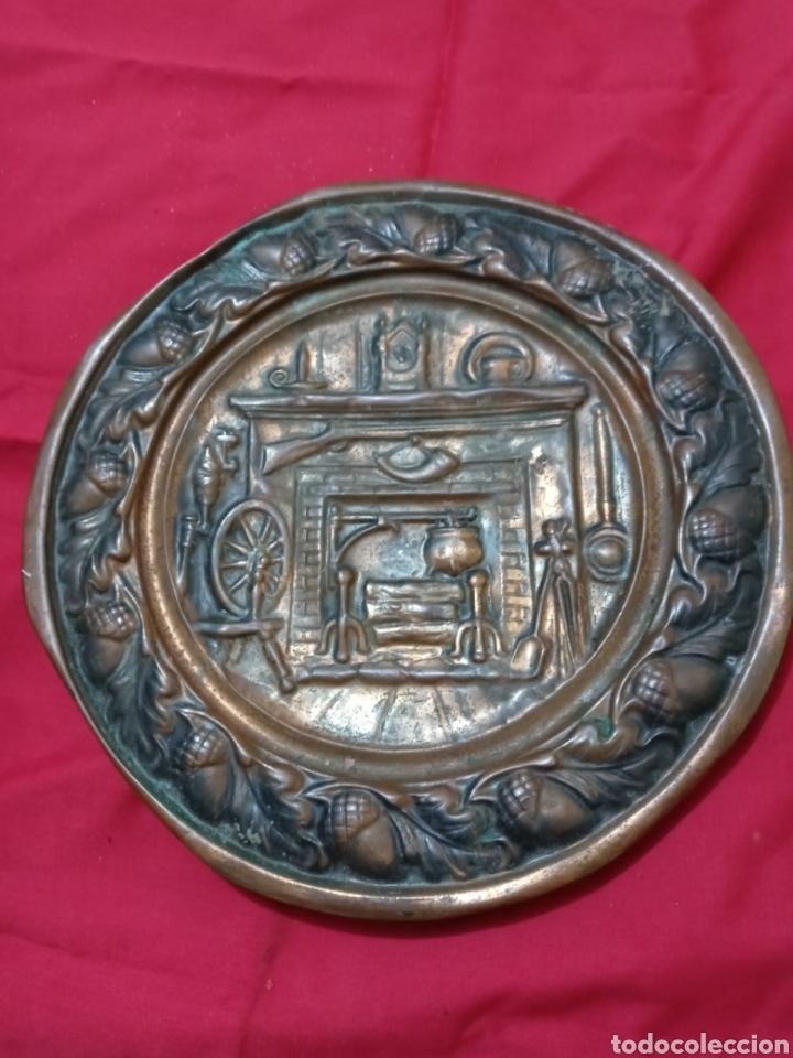 Arte: Plato de cobre siglo XIX decorado - Foto 2