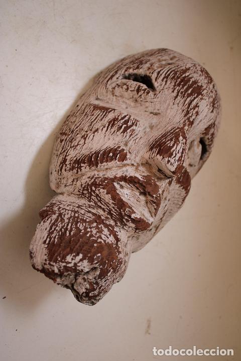 Arte: MASCARA, BUSTO HECHO DE COCO, TALLADA A MANO. - Foto 4
