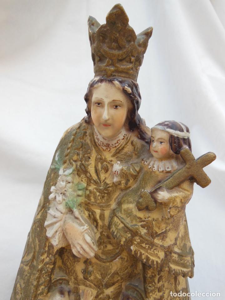 Arte: VIRGEN DE LOS DESAMPARADOS, FIGURA DE ESTUCO. - Foto 3