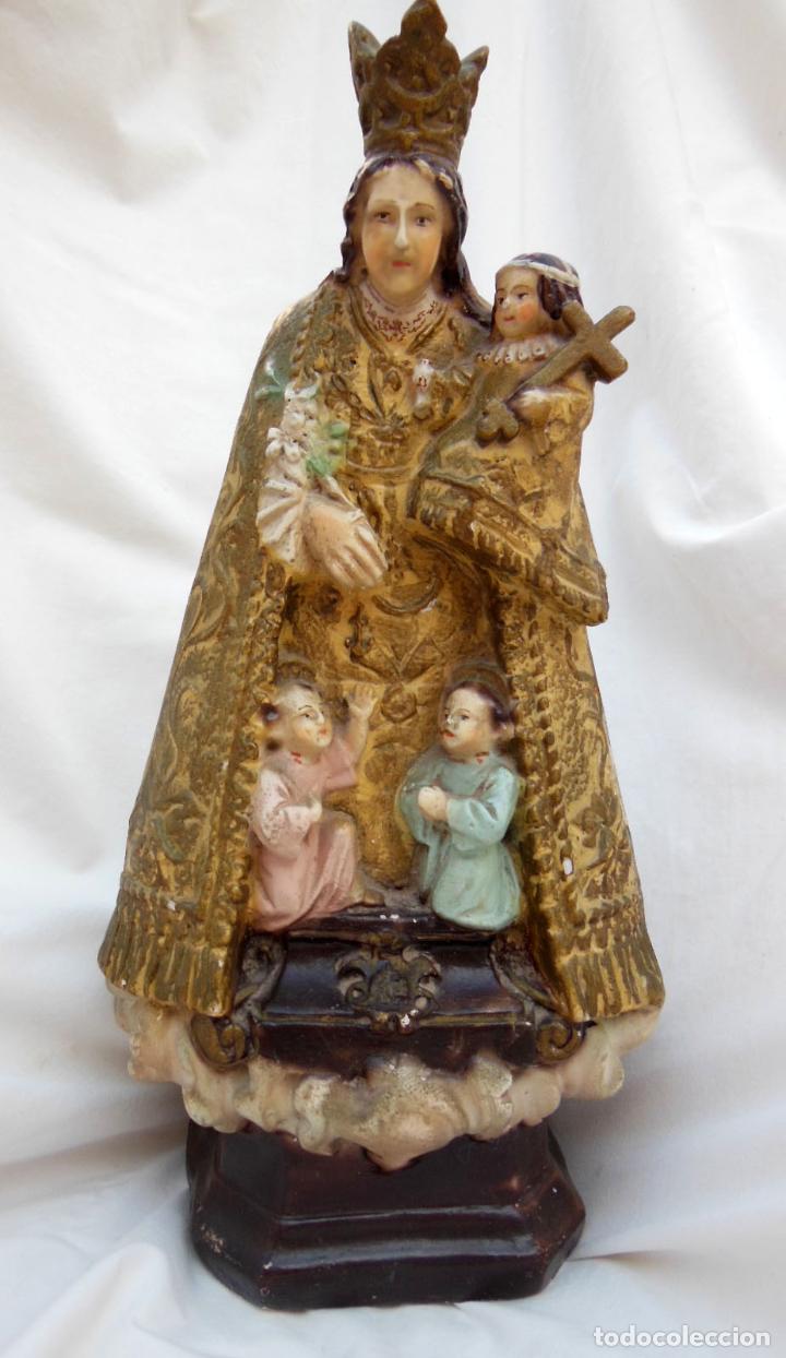 Arte: VIRGEN DE LOS DESAMPARADOS, FIGURA DE ESTUCO. - Foto 1