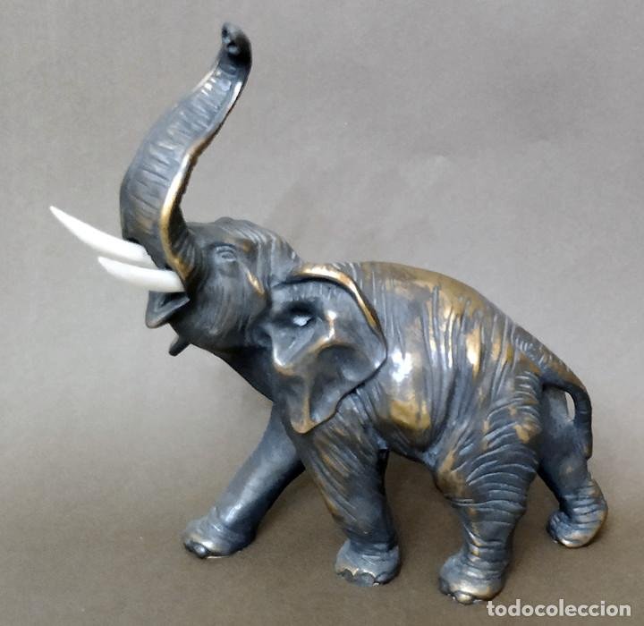 gran elefante de la suerte en bronce repujado i - Compra venta en  todocoleccion