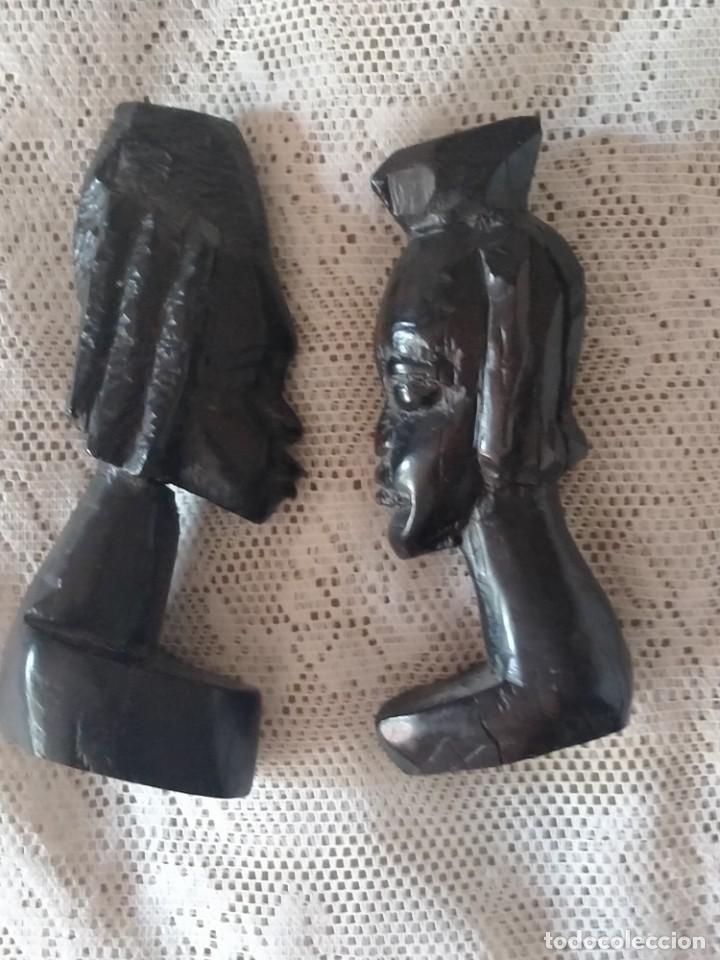 pareja de indígenas talladas en ébano. - Compra venta en todocoleccion