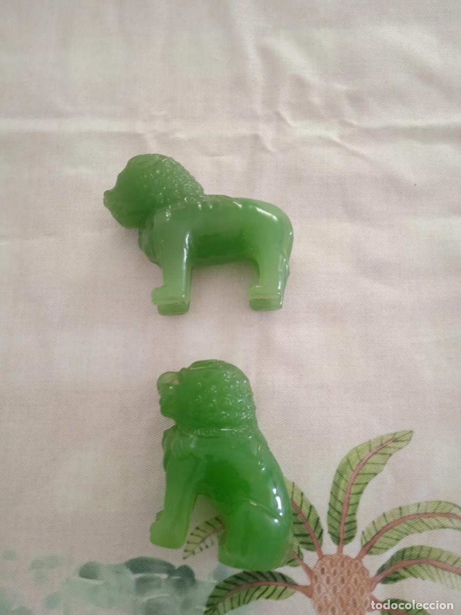 Arte: Pareja de Le&oacute;n de foo en jade - Foto 3