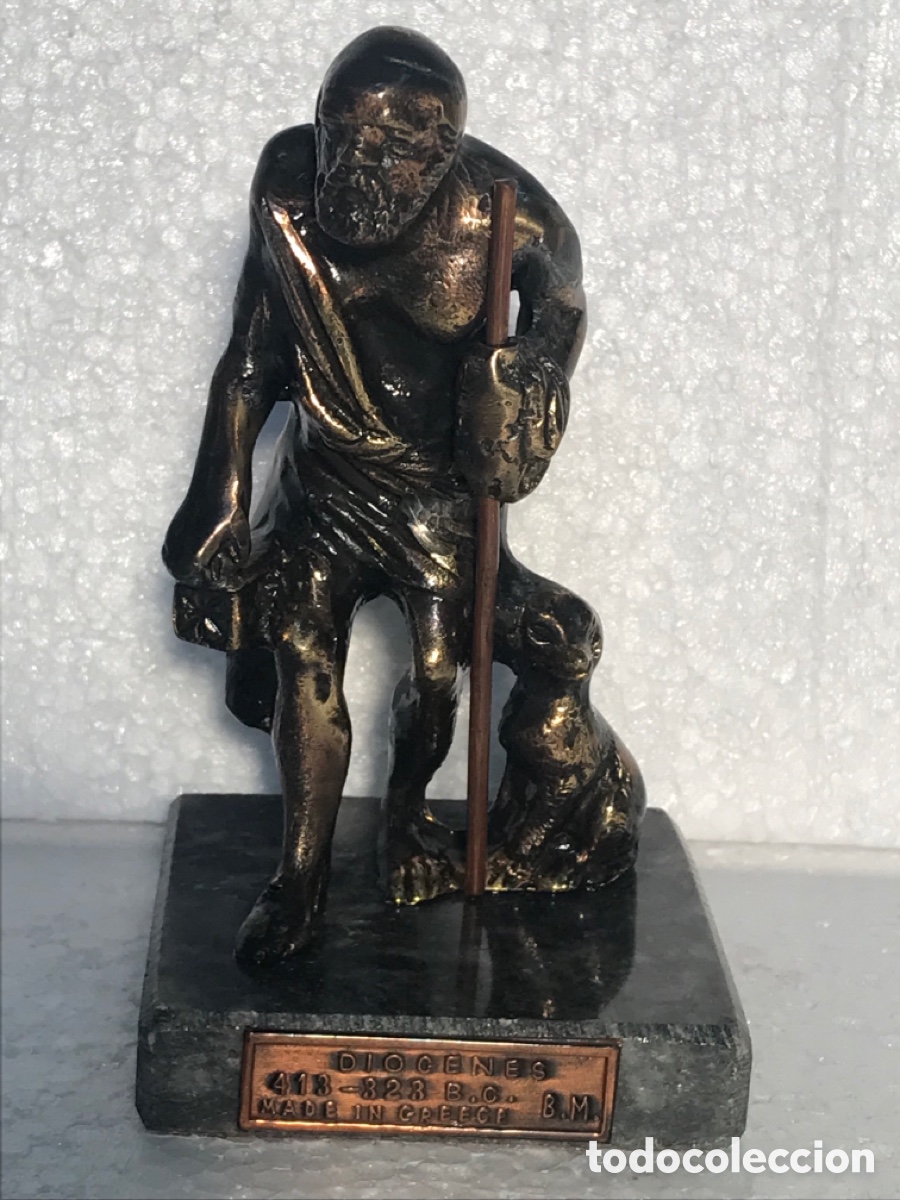 Arte: Figura de Di&oacute;genes en lat&oacute;n 14x8x8cm Ref MT1 - Foto 1