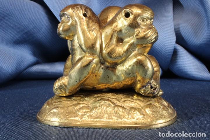 Arte: Escultura tres monos sabios. Triangular. Sculpture three wise monkeys. Triangle. - Foto 3