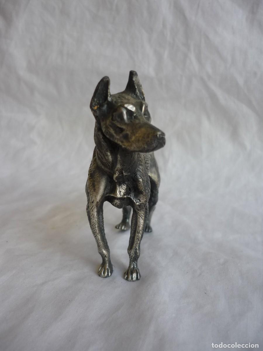 Arte: Figura de perro en plomo o peltre - Foto 3
