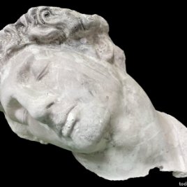 Antigua escultura de escayola de hombre durmiendo. XIX. 40x27x20