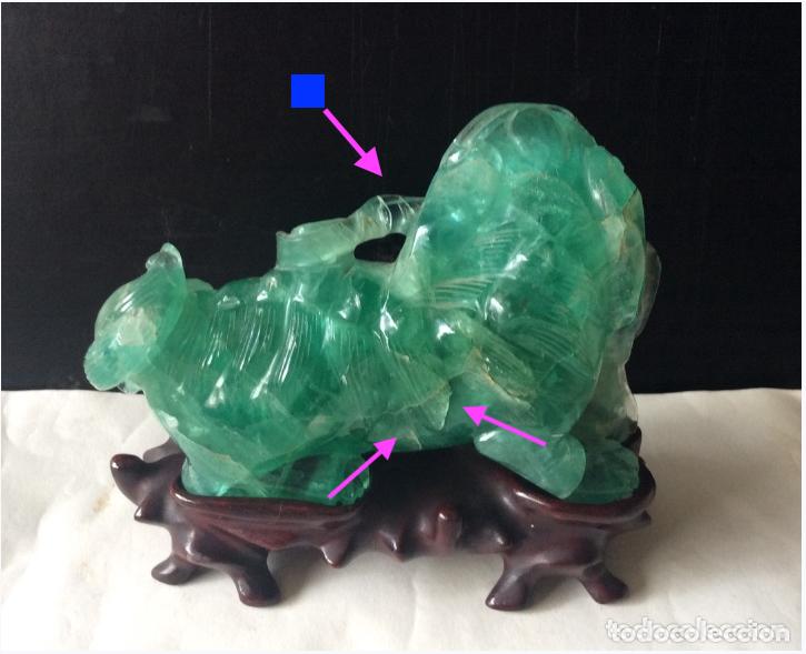 Arte: Perro Foo tallado en Fluorita - Foto 6