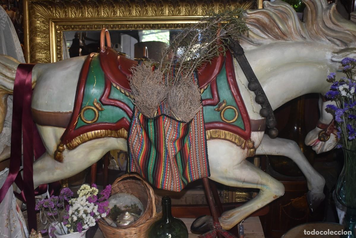 Arte: ESPECTACULAR CABALLO BALANC&Iacute;N ANTIGUO - Foto 3