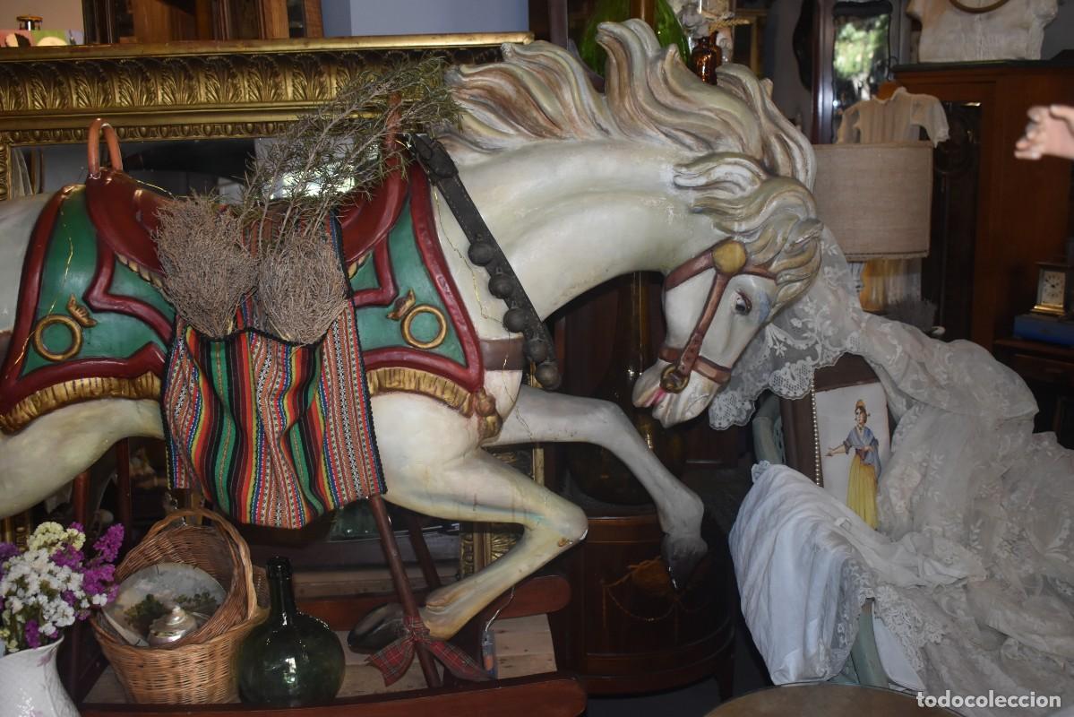 Arte: ESPECTACULAR CABALLO BALANC&Iacute;N ANTIGUO - Foto 4