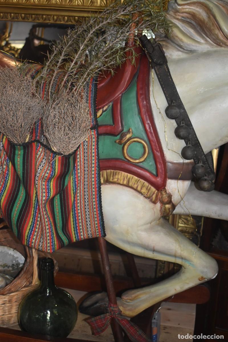 Arte: ESPECTACULAR CABALLO BALANC&Iacute;N ANTIGUO - Foto 7