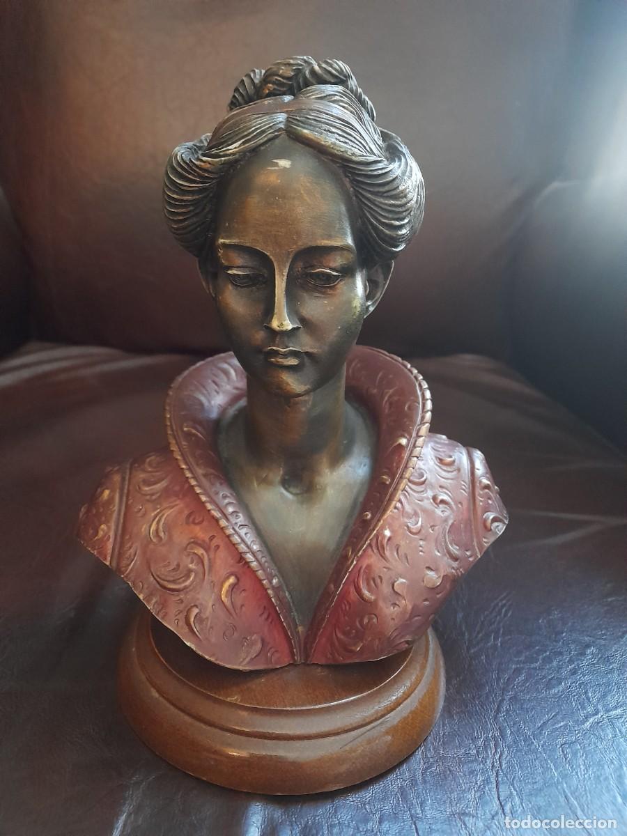 Arte: Busto de dama antigua de pasta sint&eacute;tica - Foto 1