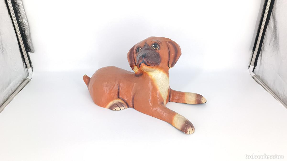 Arte: Adorable perro B&oacute;xer hecho de papel mach&eacute; - Foto 1