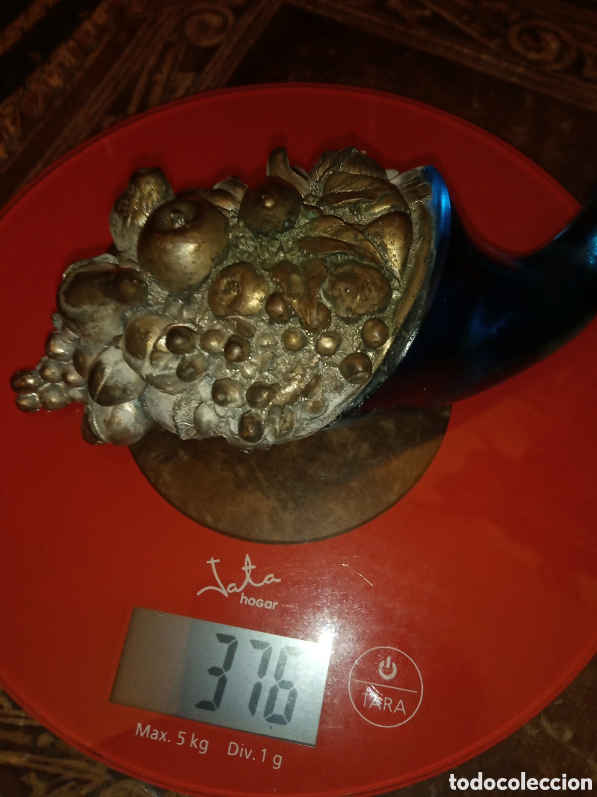 Arte: Antigua cornucopia de plata y cristal - Foto 3