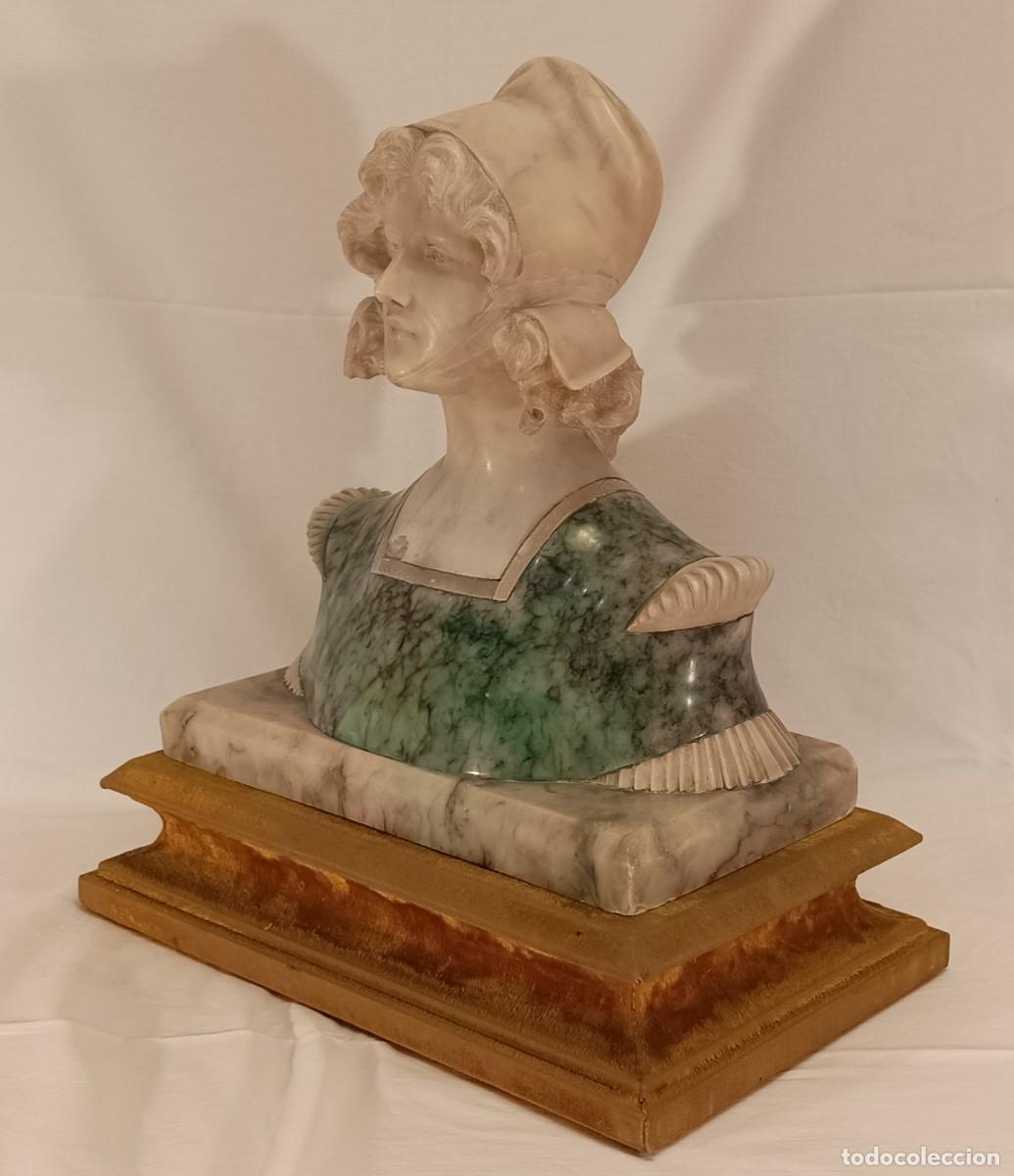 Arte: Busto de mujer en m&aacute;rmol de C. Vicari - Foto 2