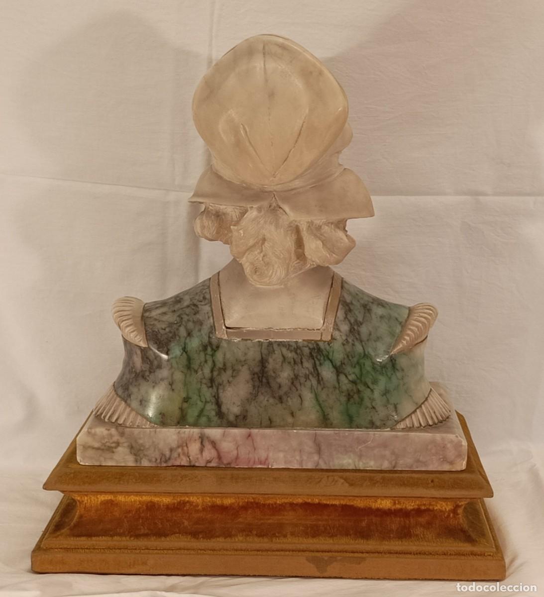 Arte: Busto de mujer en m&aacute;rmol de C. Vicari - Foto 4