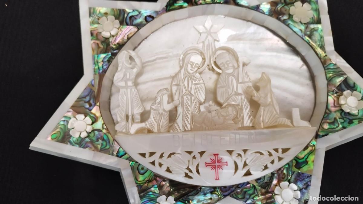 Arte: Bel&eacute;n nacimiento en concha de nacar - Foto 1