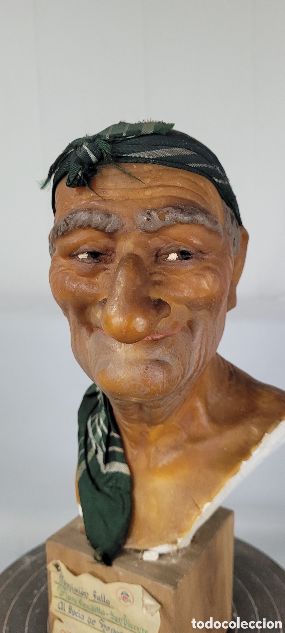 Arte: Excepcional Busto de Cera 1945 Fallas San Vicente - Foto 6