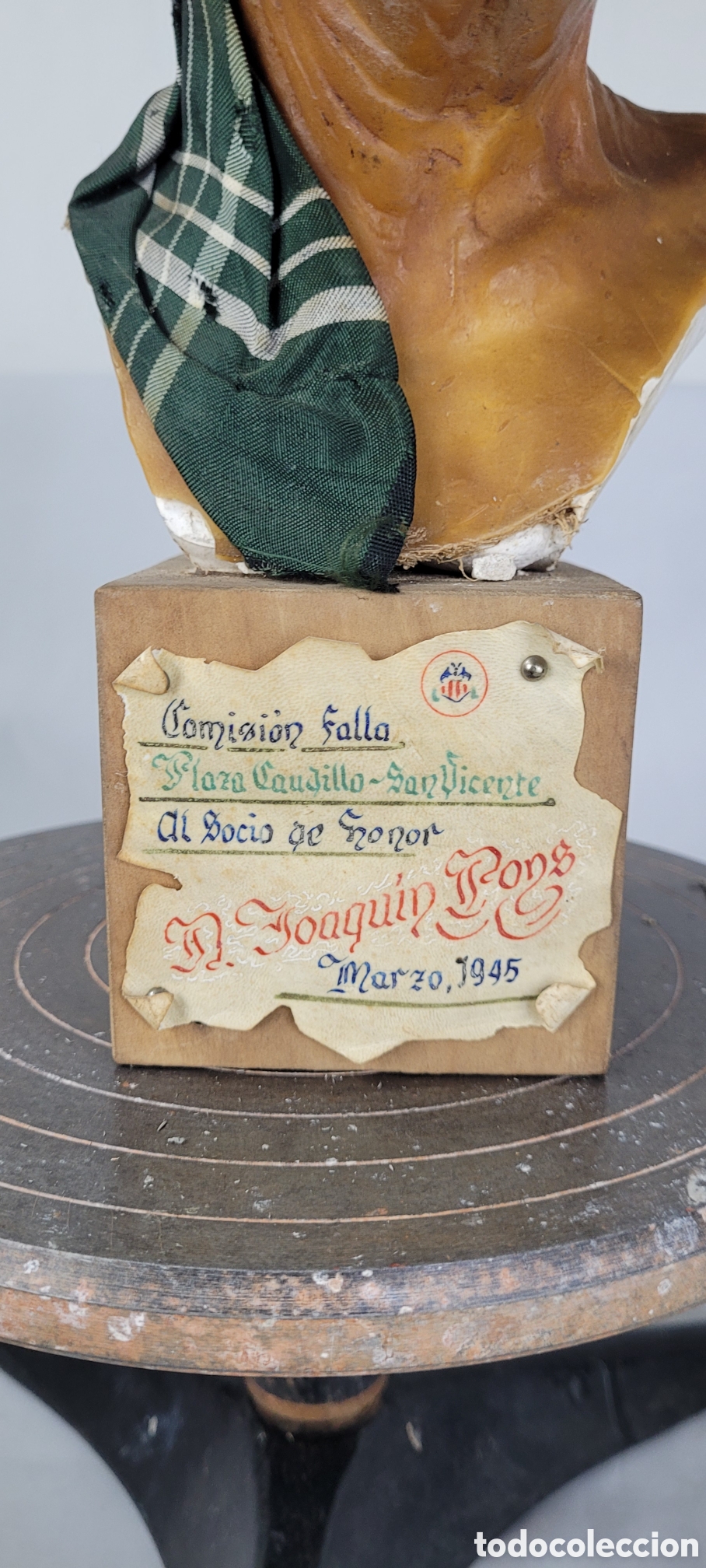 Arte: Excepcional Busto de Cera 1945 Fallas San Vicente - Foto 8