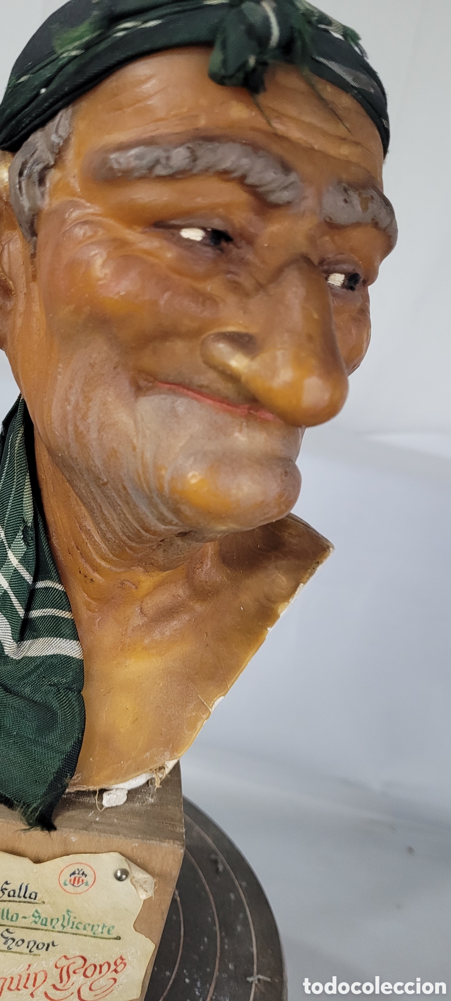 Arte: Excepcional Busto de Cera 1945 Fallas San Vicente - Foto 15