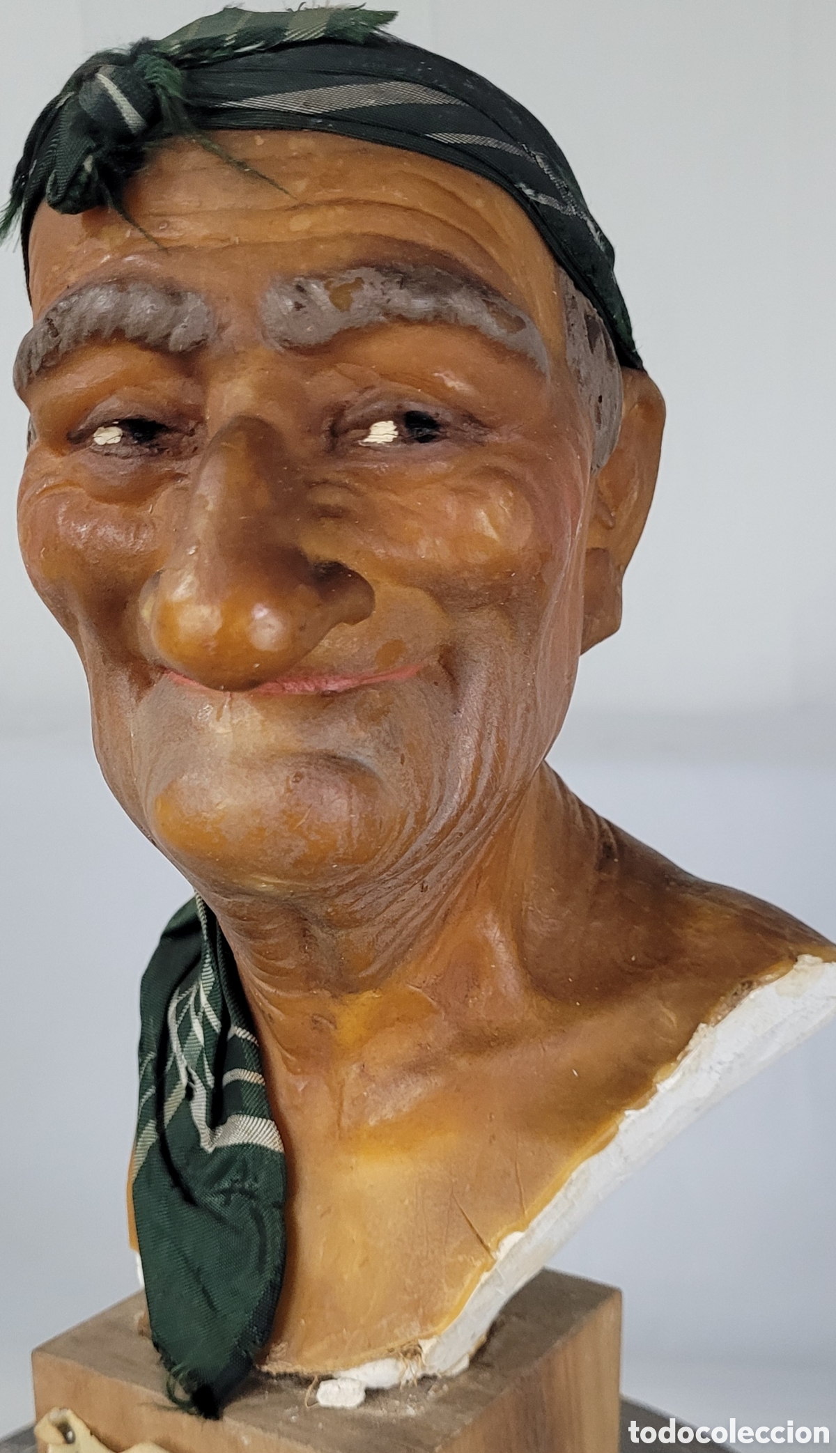 Arte: Excepcional Busto de Cera 1945 Fallas San Vicente - Foto 1