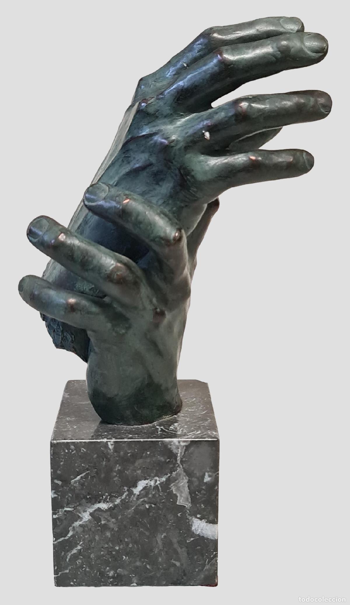 manos. escultura en resina con patina de bronce - Compra venta en