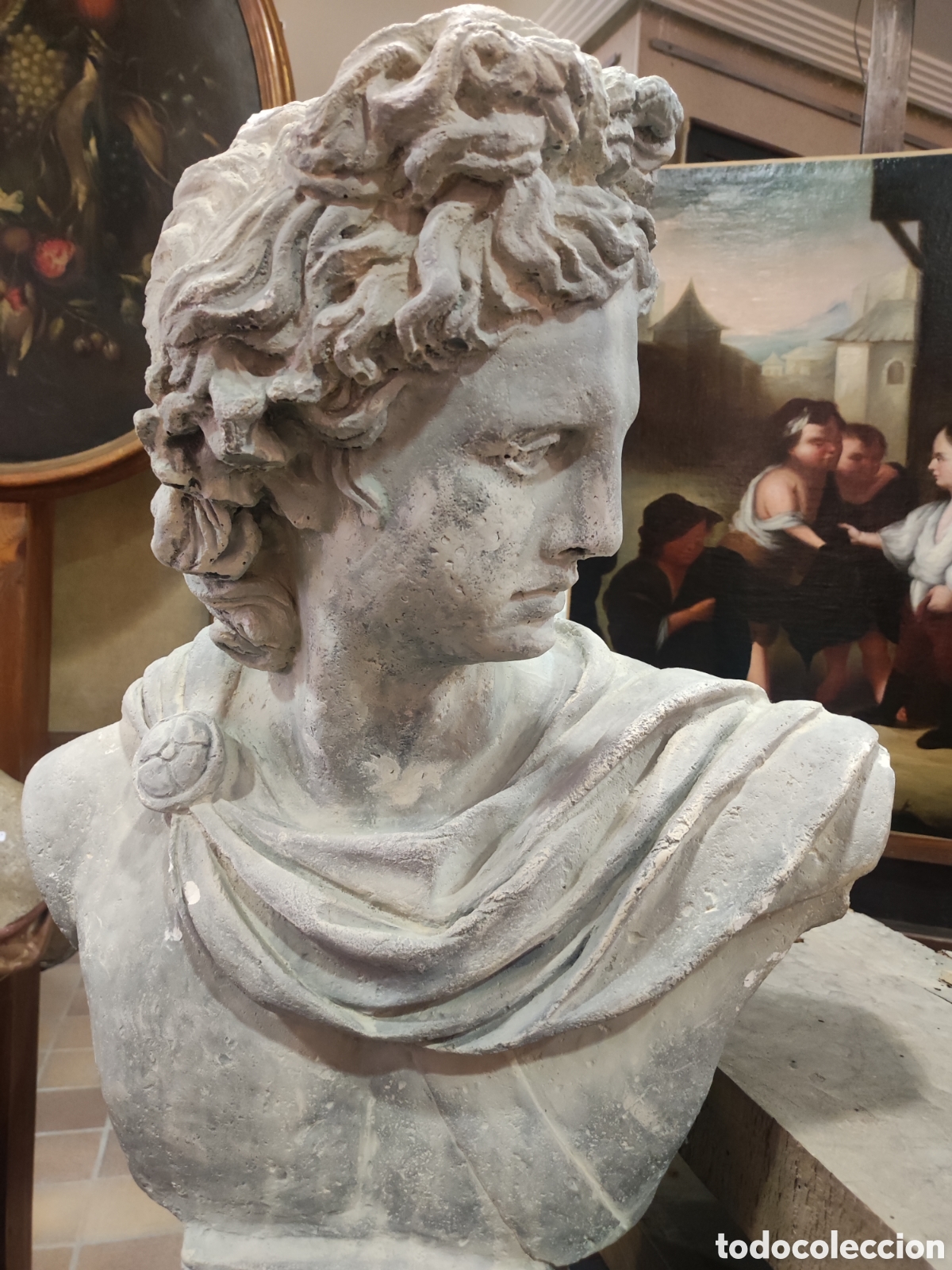 Arte: Busto estuco antiguo. - Foto 3