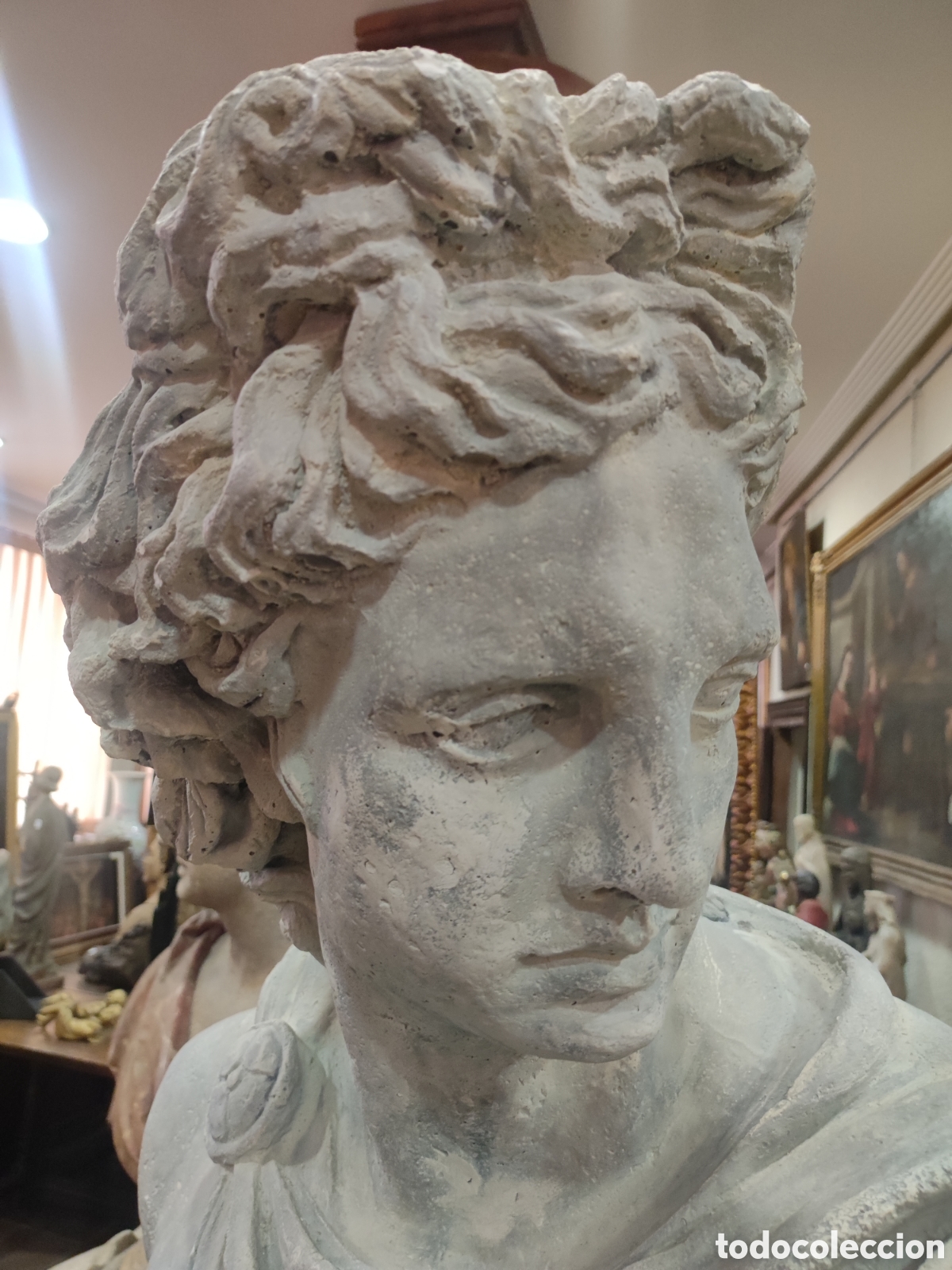Arte: Busto estuco antiguo. - Foto 4