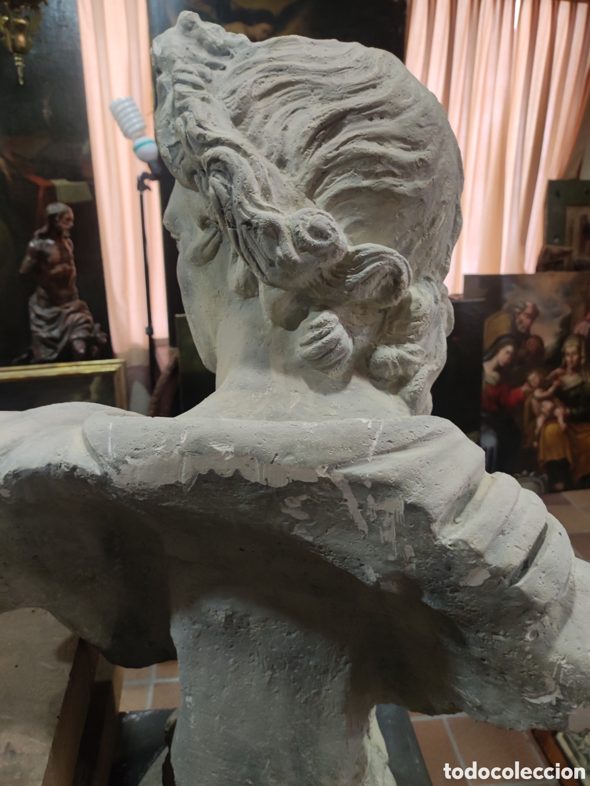 Arte: Busto estuco antiguo. - Foto 7