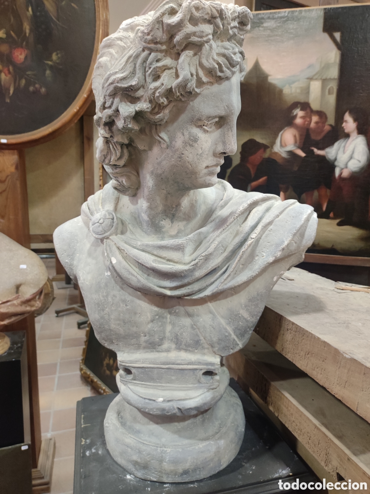 Arte: Busto estuco antiguo. - Foto 1
