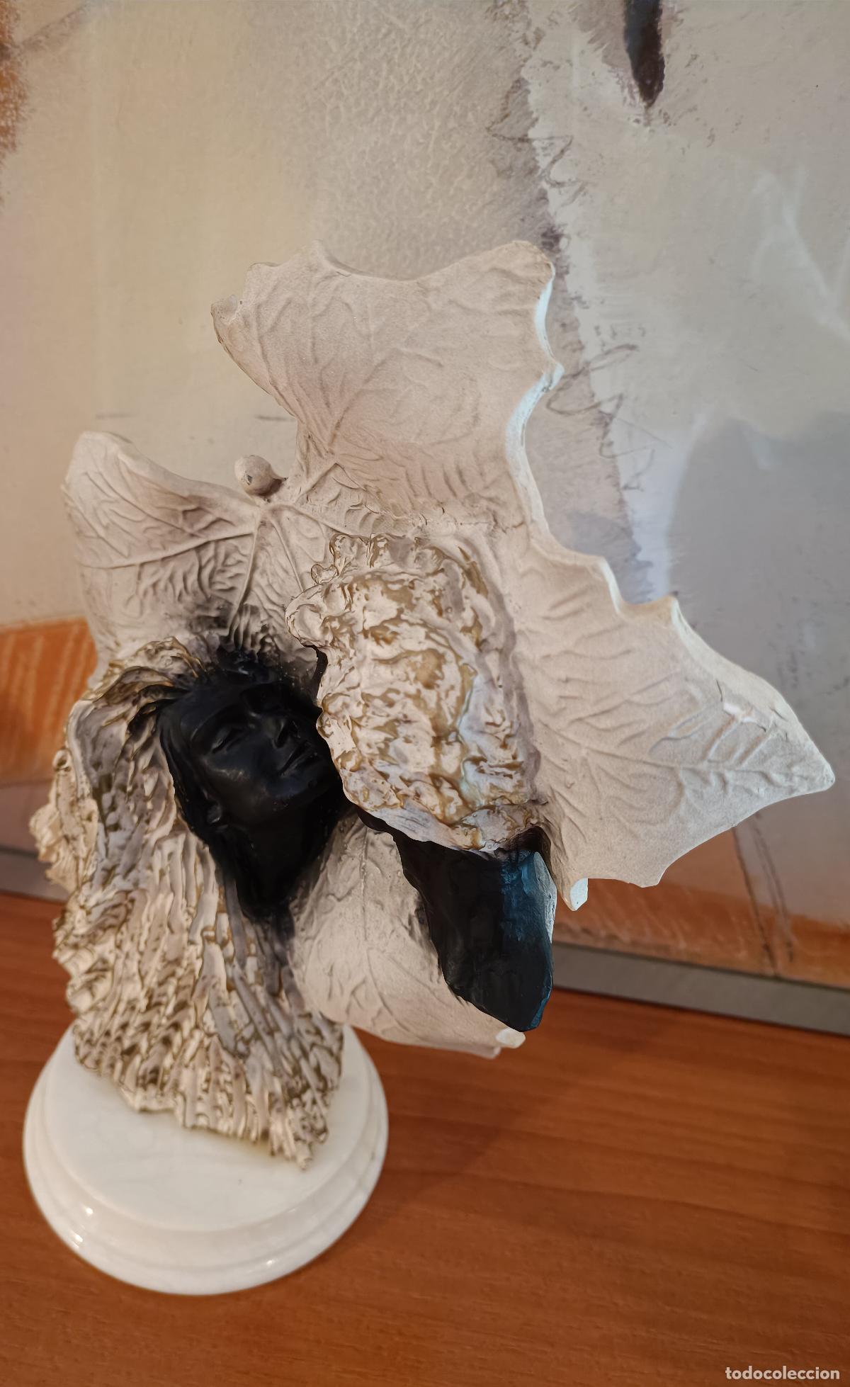 Arte: Vintage Pottery Romantic Decor - Couple Faces on Leaf - Foto 2