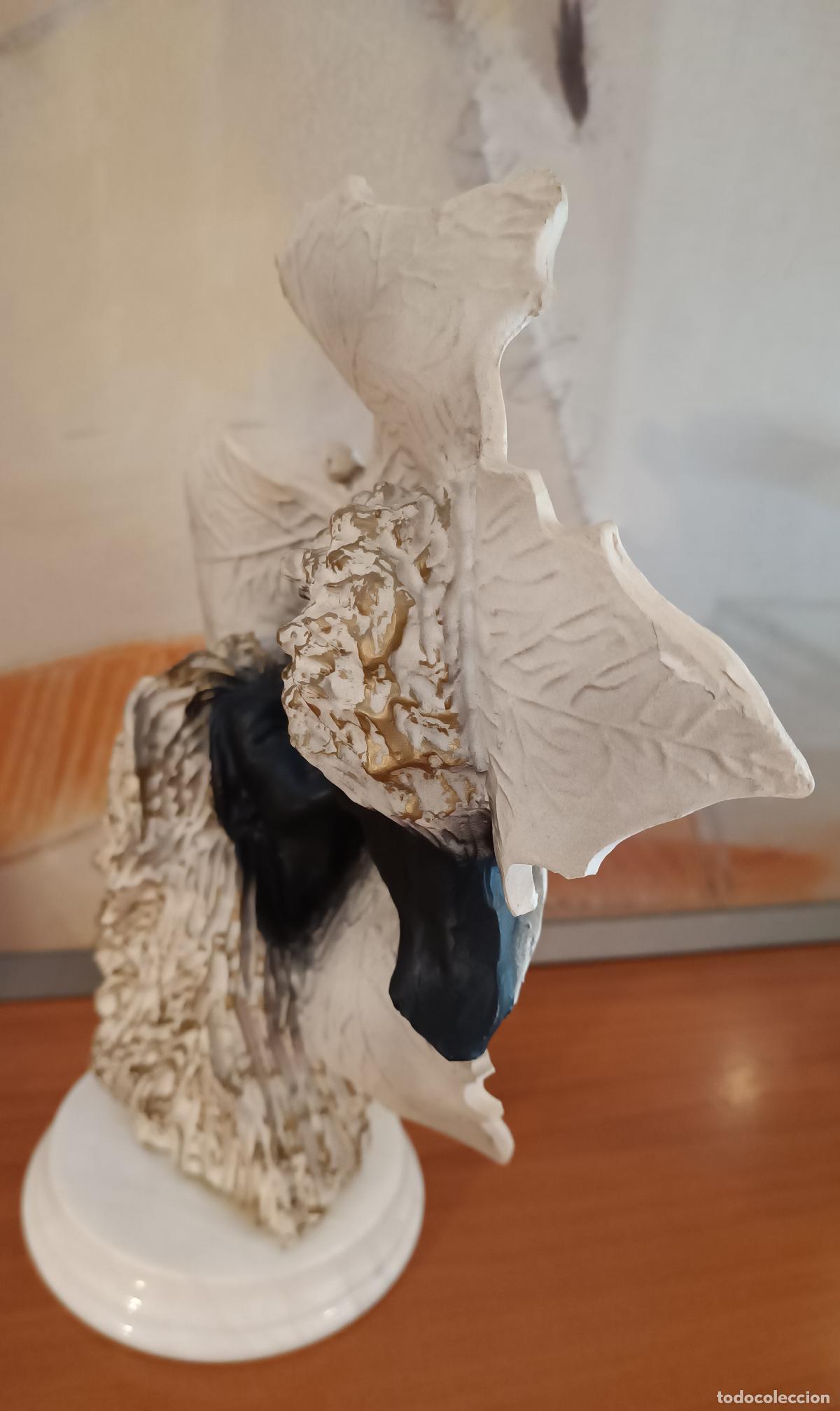 Arte: Vintage Pottery Romantic Decor - Couple Faces on Leaf - Foto 5