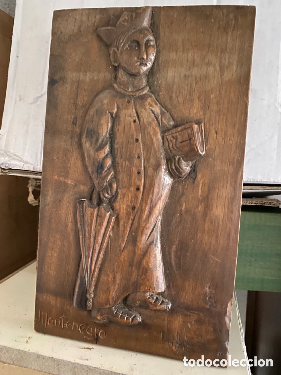 Arte: Antigua Talla de madera autor Montenegro - Foto 2