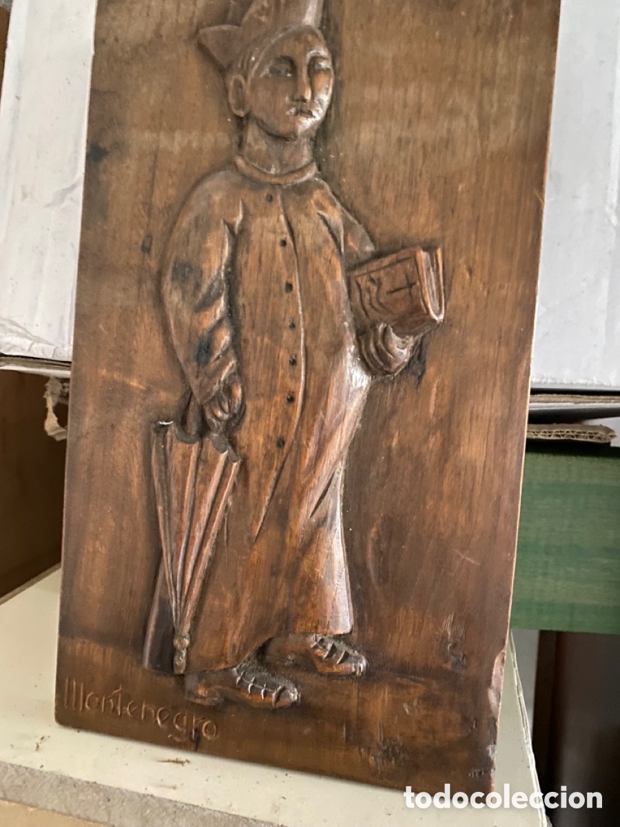 Arte: Antigua Talla de madera autor Montenegro - Foto 1
