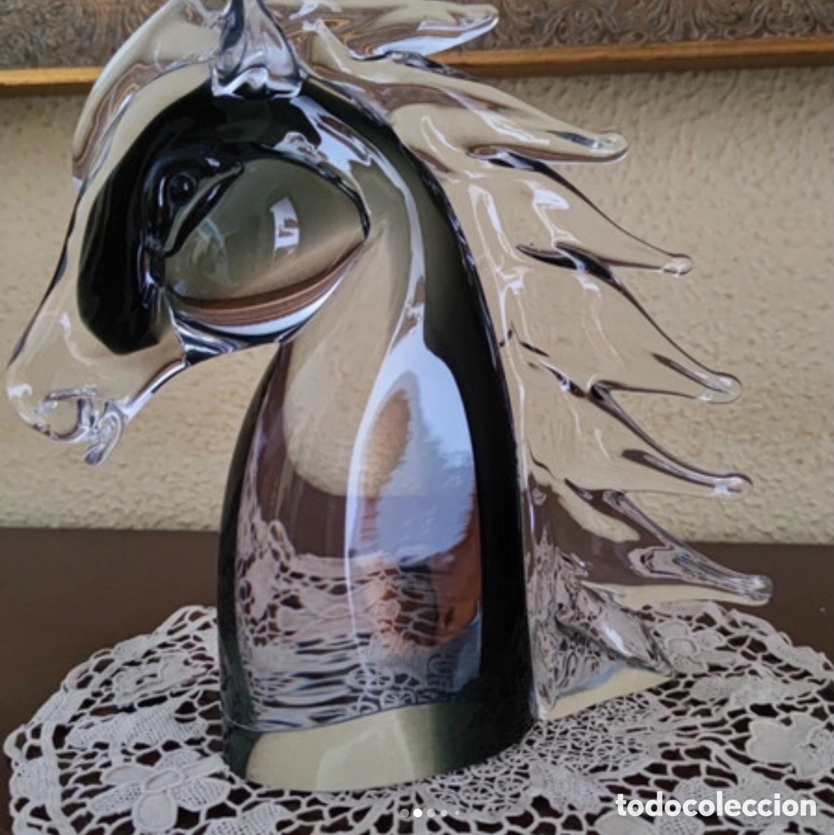 Arte: Cabeza de caballo cristal macizo - Foto 2