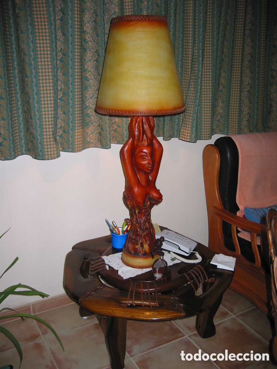 Arte: L&aacute;mpara artesanal de piel - Foto 1