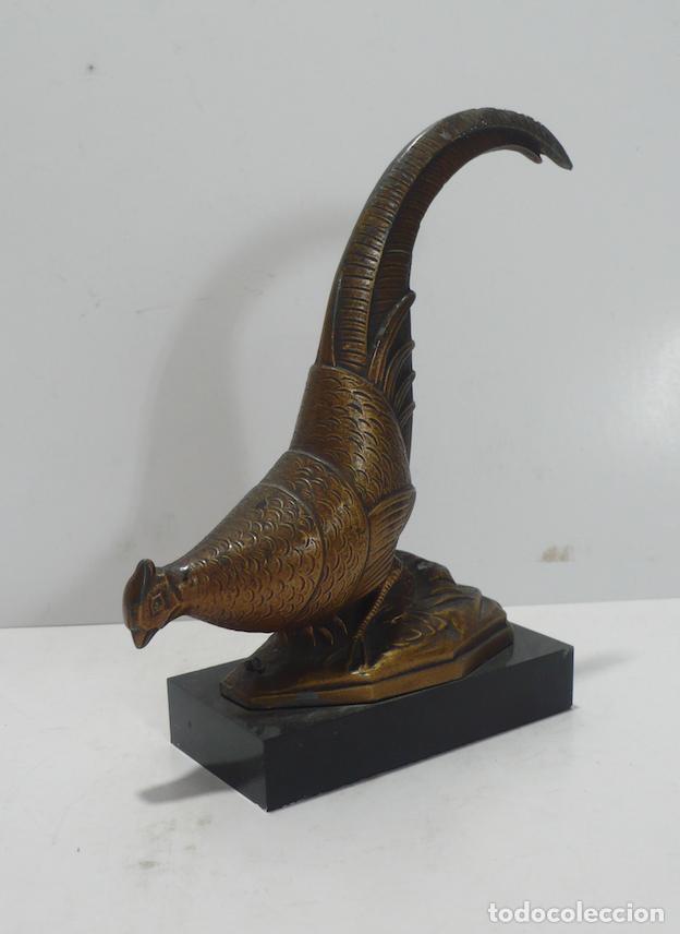 Arte: PEQUE&Ntilde;O FAISAN EN CALAMINA BRONCE - Foto 1