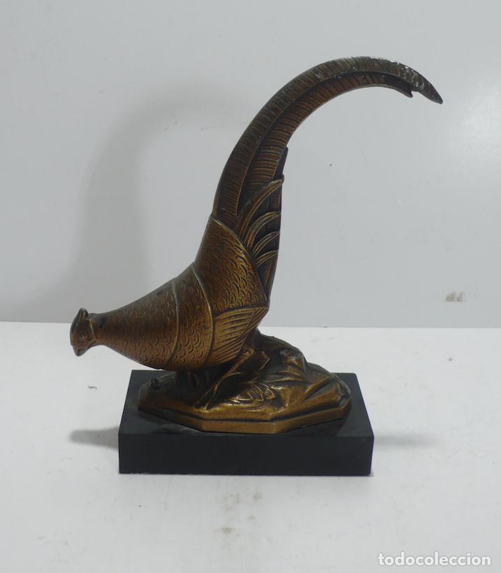 Arte: PEQUE&Ntilde;O FAISAN EN CALAMINA BRONCE - Foto 4