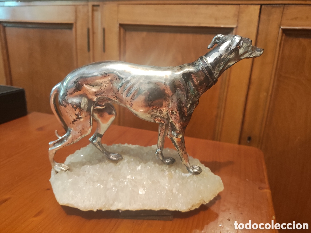 Arte: FIGURA DE GALGO SOBRE ROCA DE CUARZO - Foto 6