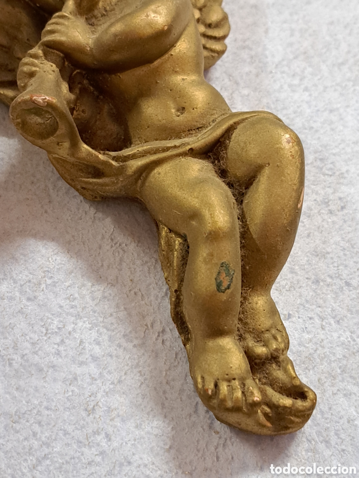 Arte: Querub&iacute;n- Angelote - Putti antiguo de casi 14 cms - Foto 5