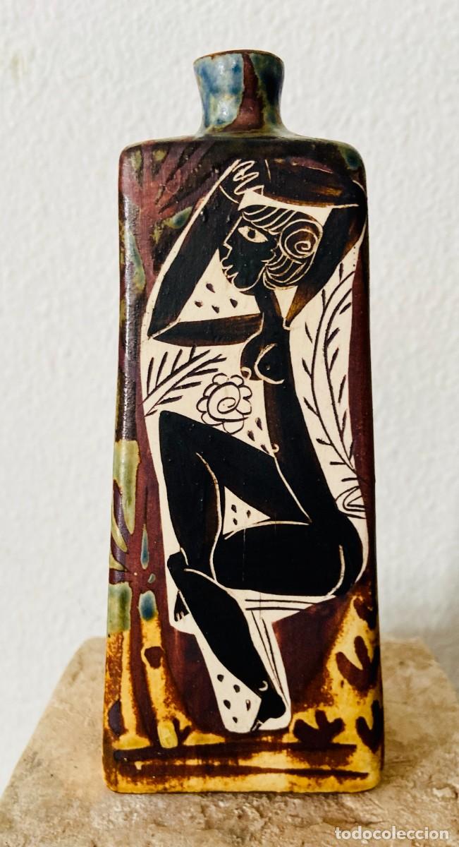 Arte: BOTELLA ALTO PEQUENA DE CERAMICA - Foto 1