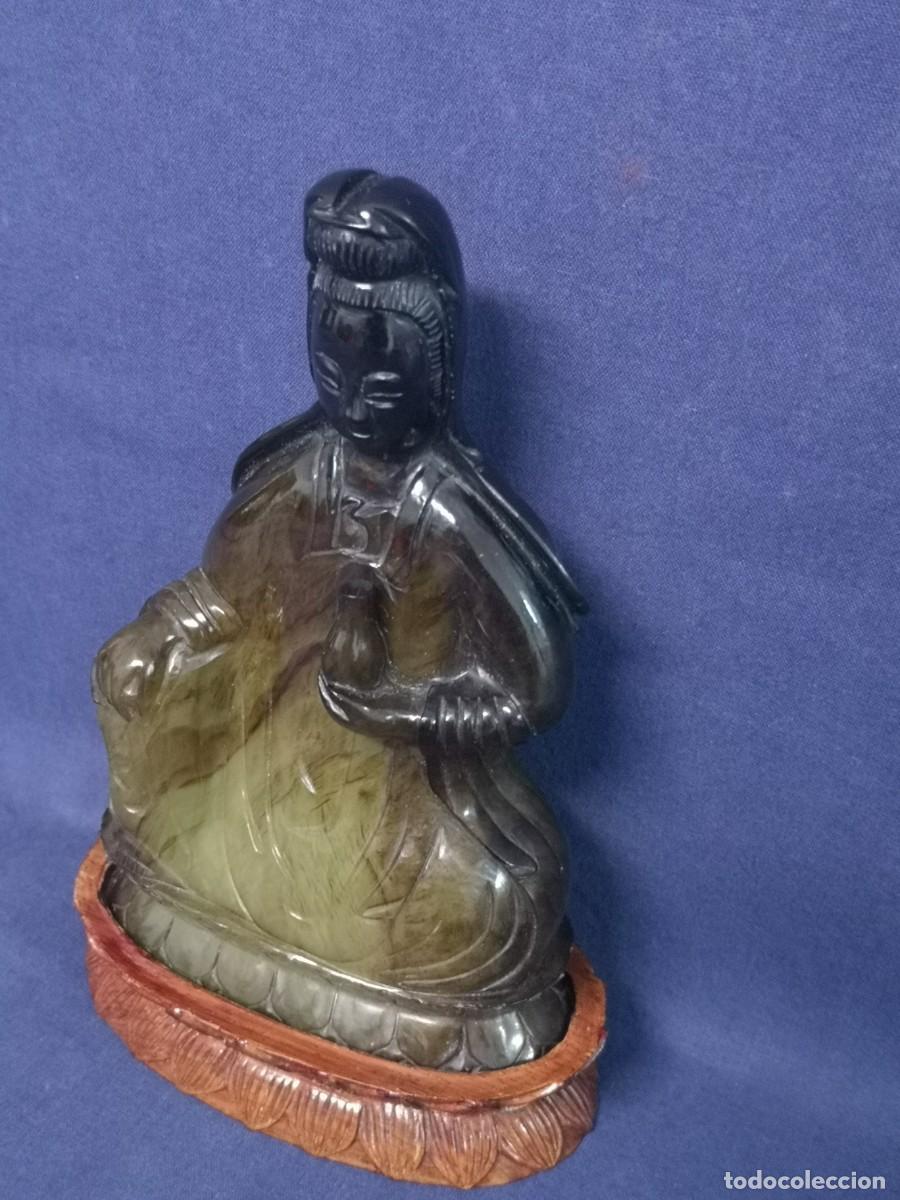 Arte: GUAN-YIN CHINA EN JADE VERDE - Foto 3