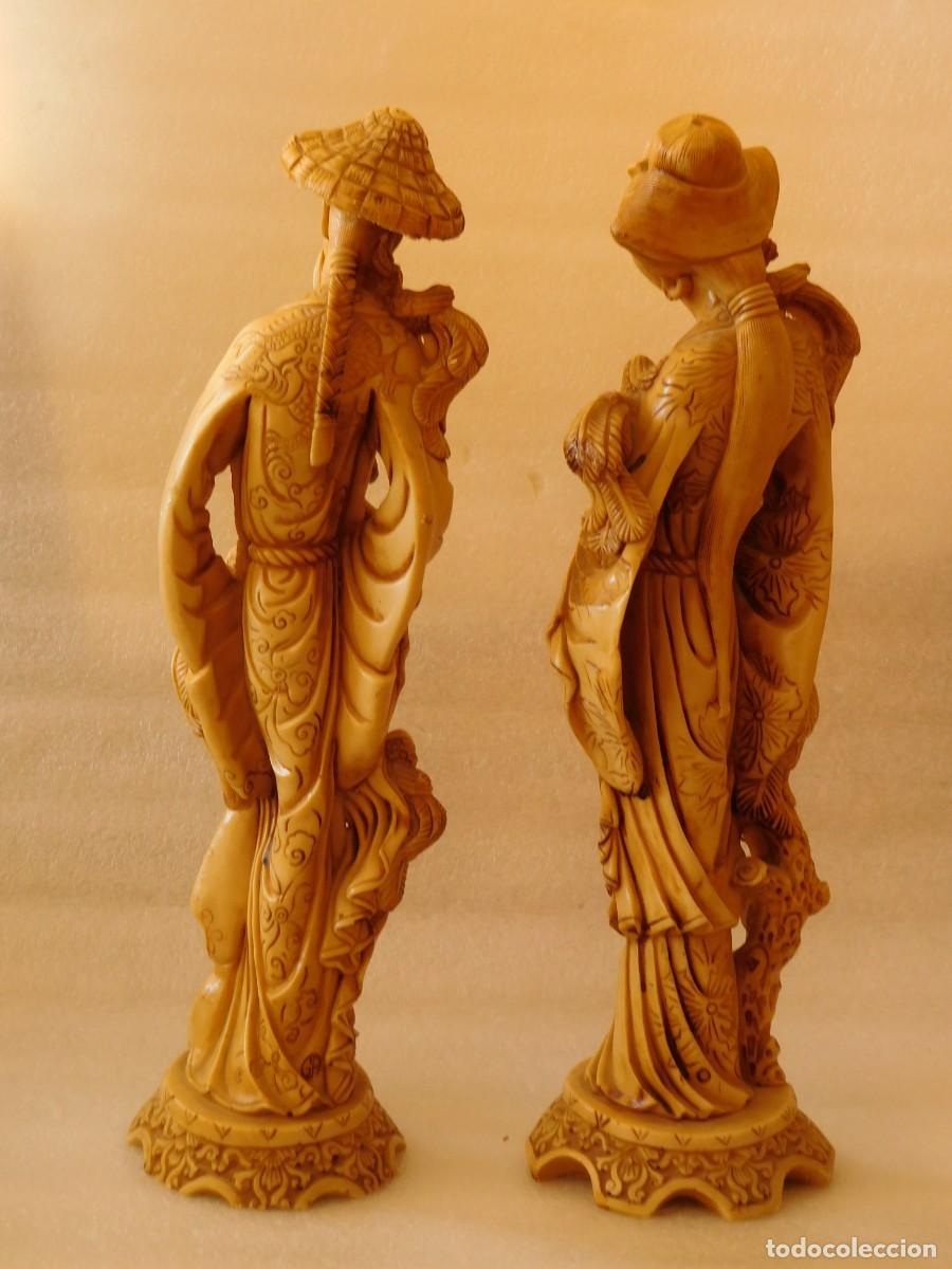 Arte: 2 FIGURAS ORIENTALES. MATERIAL MUY PESADO - Foto 3